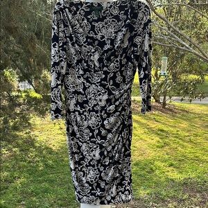 Ralph Lauren Black and White Sheath Dress with Dolman Sleeves